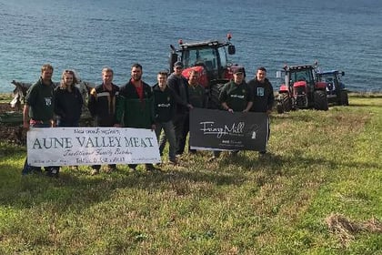 Young farmers hit the charity jackpot with completed ploughathon