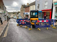 Fore Street closed in Kingsbridge