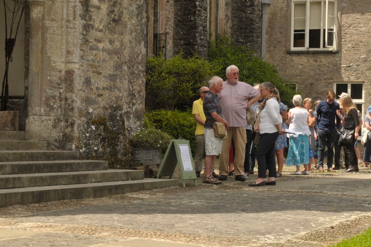 Attendees eagerly await to be let in for the first task of this years Ways With Words festival