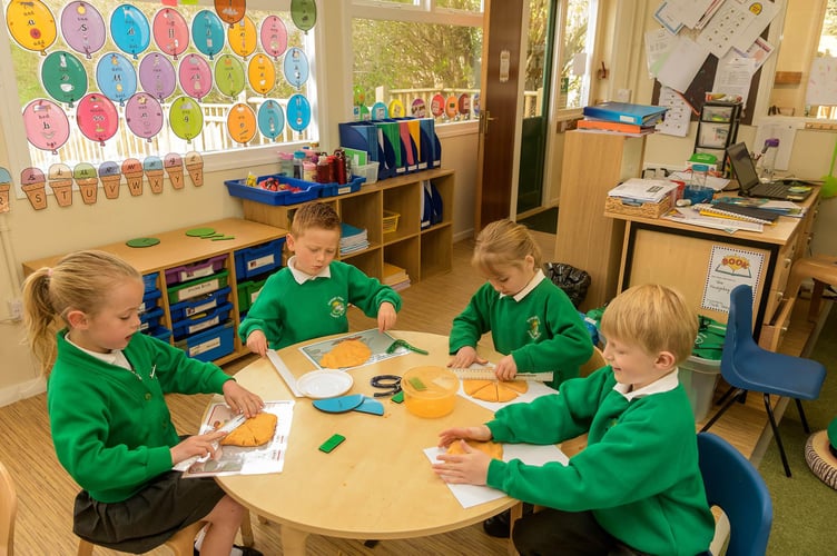 A class at Shaugh Prior primary school