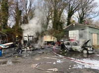 Yealmpton fire destroys motor home, car and temporary structure