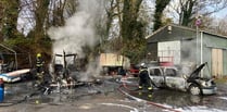 Yealmpton fire destroys motor home, car and temporary structure