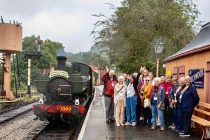Launch of memory cafe - on a steam train