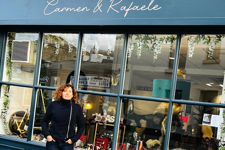 Carmen Redondo outside her shop on Bridge Street