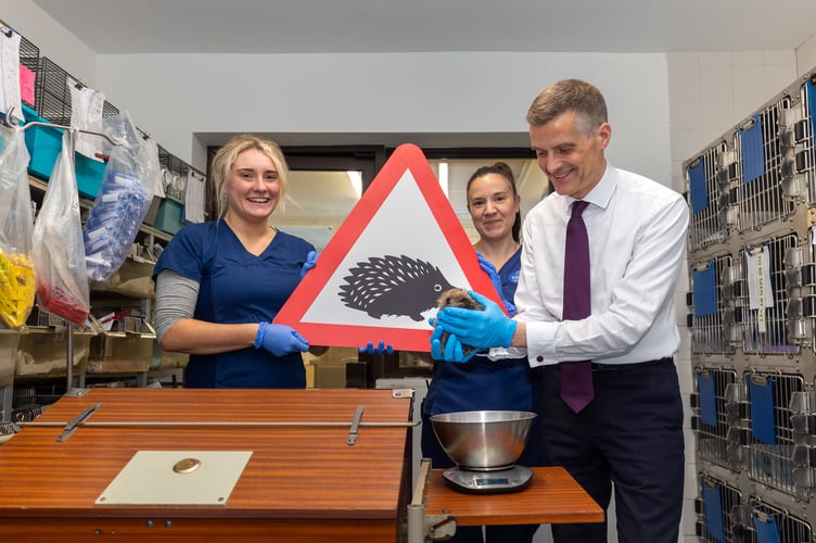 Transport Secretary Mark Harper visiting Tiggywinkles Wildlife Hospital in Buckinghamshire.
