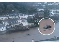 Vehicle stranded in tidal harbour at Noss 