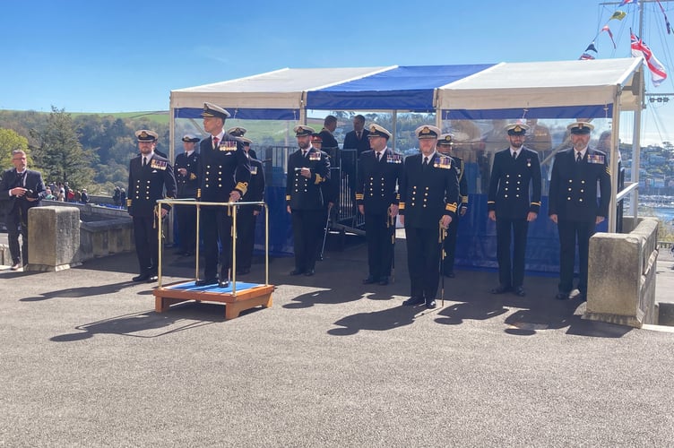 Guest of honour Vice Admiral Andy Kyte CB FCILT inspects the parade