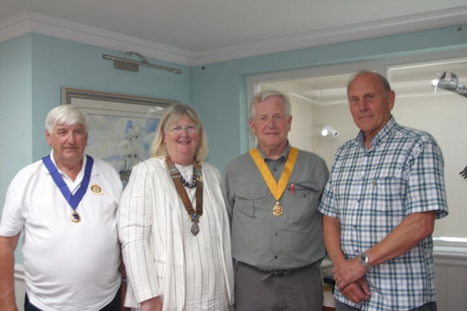 From Left past president Hilary Bastone, President Mary Burden, President-elect Tim Freeman and Vice-president Bernard Young