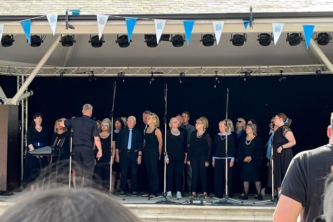 Salcombe Community Gospel Group sing at the new Kingsbridge bandstand