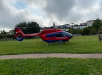 Air Ambulance lands in Kingsbridge