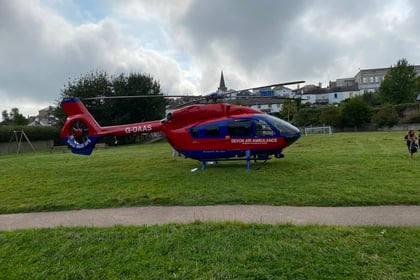 Air Ambulance lands in Kingsbridge