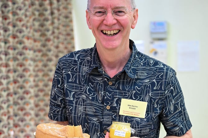 Keith Steer with his best in show cookery and preserves exhibits