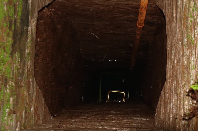 The tunnel entrance can still be seen down the well