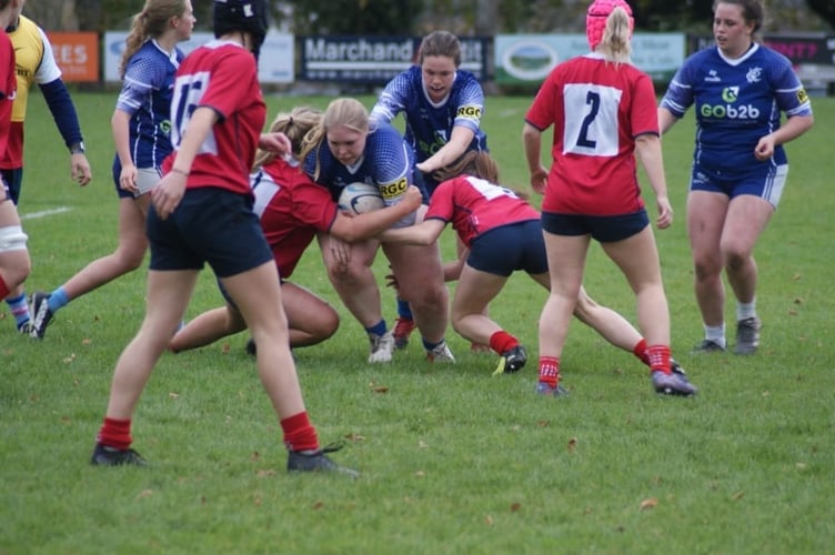 Fierce action between Kingsbridge U18s and Devonport