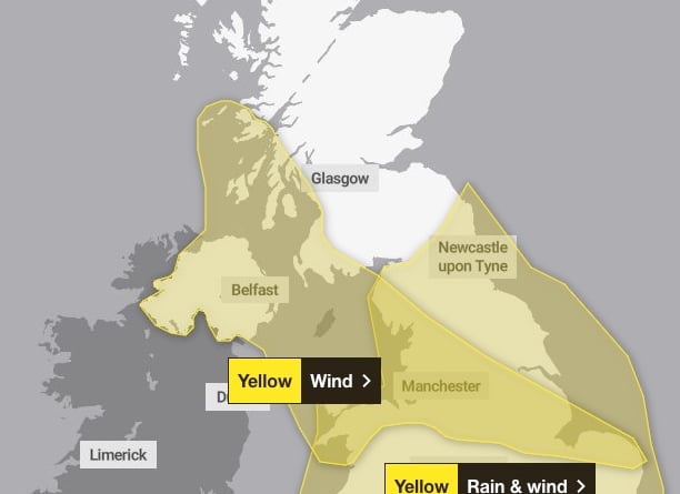 Yellow weather warning December 2024