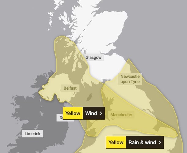 Yellow weather warning December 2024