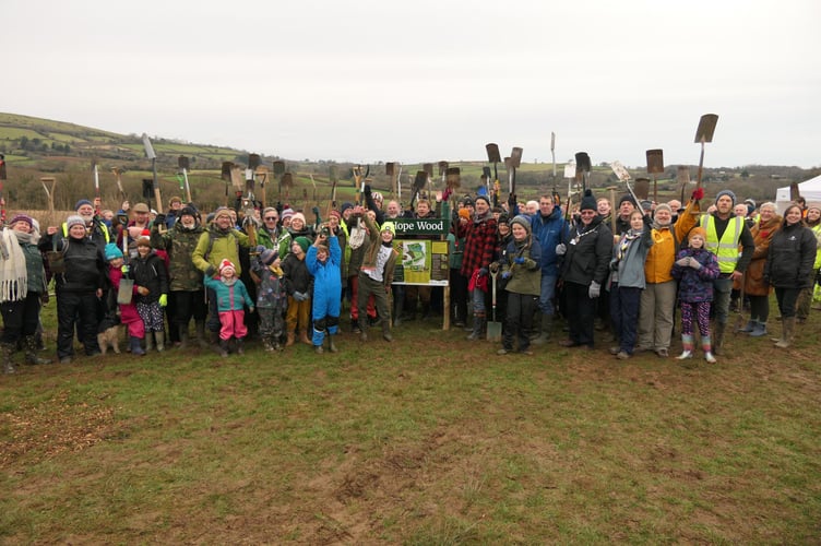 Volunteers gather at Hope Wood