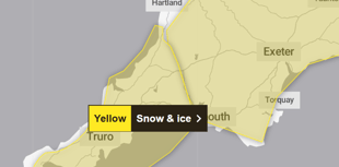 Yellow warning issued for snow and ice across Devon