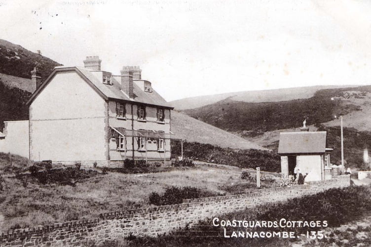 1914 Coastguard cottages at Lannacombe. 